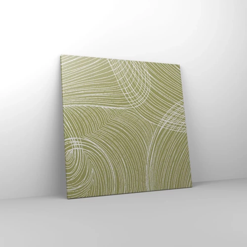Lærredstryk - Billede på lærred - Indviklet abstraktion i hvidt - 70x70 cm