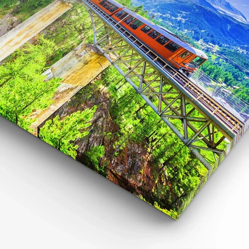 Lærredstryk - Billede på lærred - Jernbane til Alperne - 45x80 cm