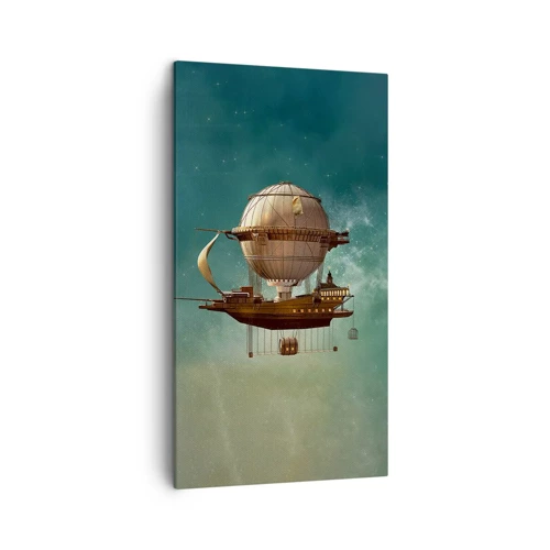 Lærredstryk - Billede på lærred - Jules Verne hilser - 45x80 cm