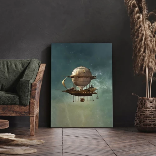 Lærredstryk - Billede på lærred - Jules Verne hilser - 70x100 cm