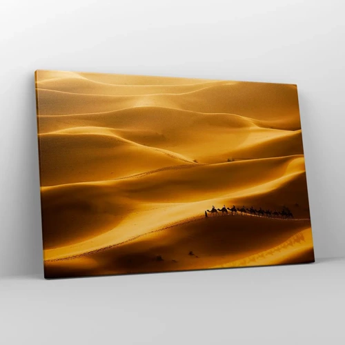 Lærredstryk - Billede på lærred - Karavane på ørkenens bølger - 120x80 cm
