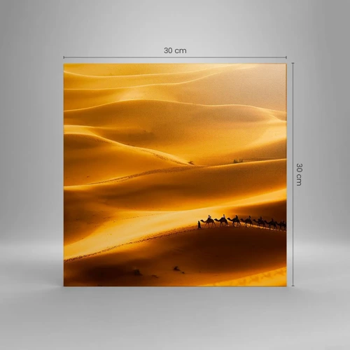 Lærredstryk - Billede på lærred - Karavane på ørkenens bølger - 30x30 cm