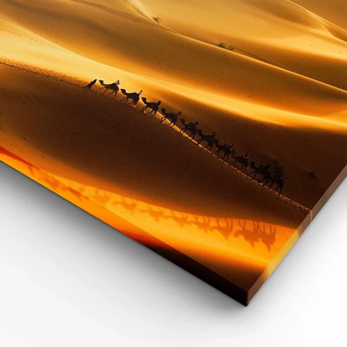 Lærredstryk - Billede på lærred - Karavane på ørkenens bølger - 40x40 cm