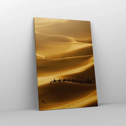 Lærredstryk - Billede på lærred - Karavane på ørkenens bølger - 70x100 cm