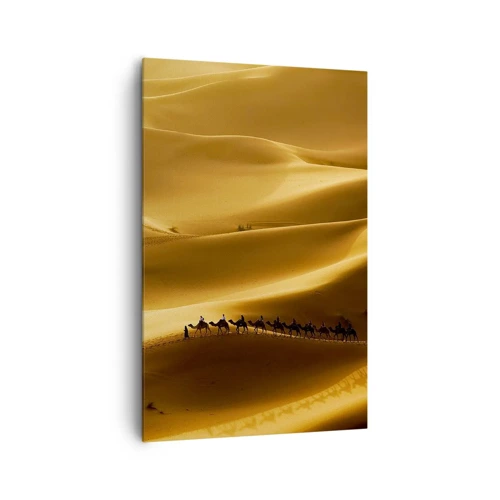 Lærredstryk - Billede på lærred - Karavane på ørkenens bølger - 80x120 cm