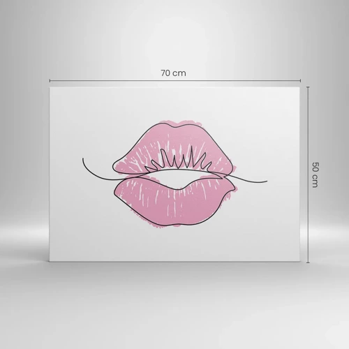 Lærredstryk - Billede på lærred - Klar til at kysse? - 70x50 cm