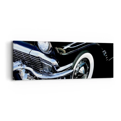 Lærredstryk - Billede på lærred - Klassikere i sølv, sort og hvid - 90x30 cm