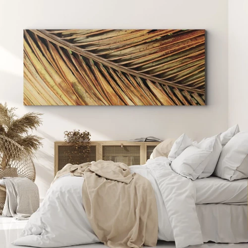 Lærredstryk - Billede på lærred - Kokosnød guld - 140x50 cm