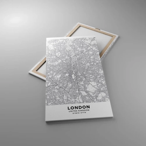 Lærredstryk - Billede på lærred - Kort over Londons labyrint - 65x120 cm