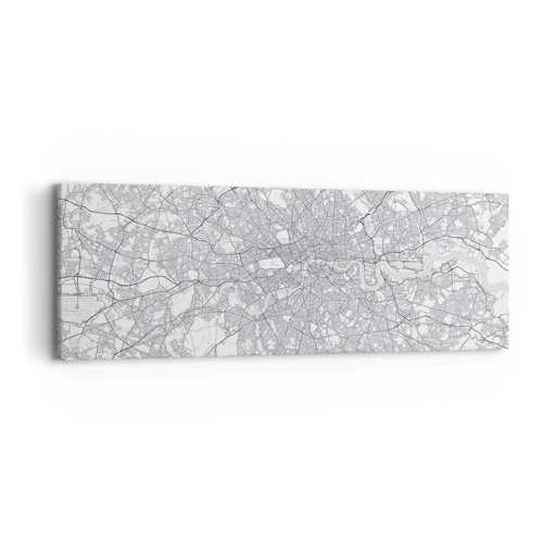 Lærredstryk - Billede på lærred - Kort over Londons labyrint - 90x30 cm