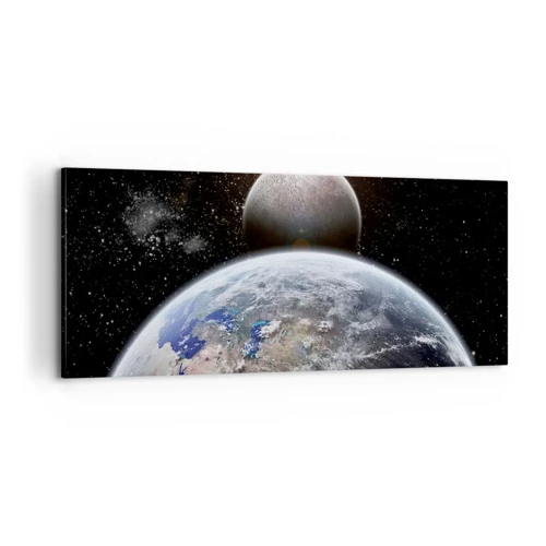 Lærredstryk - Billede på lærred - Kosmisk landskab - solopgang - 100x40 cm