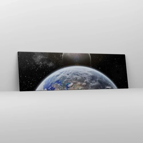 Lærredstryk - Billede på lærred - Kosmisk landskab - solopgang - 160x50 cm