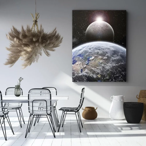 Lærredstryk - Billede på lærred - Kosmisk landskab - solopgang - 45x80 cm