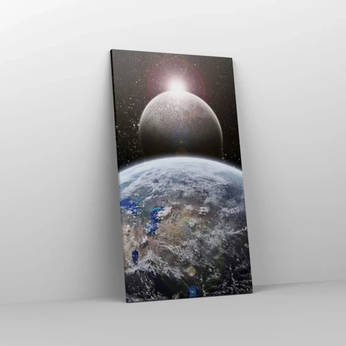 Lærredstryk - Billede på lærred - Kosmisk landskab - solopgang - 55x100 cm