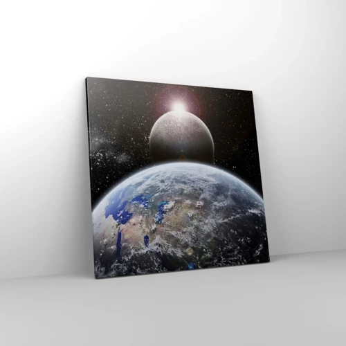 Lærredstryk - Billede på lærred - Kosmisk landskab - solopgang - 60x60 cm