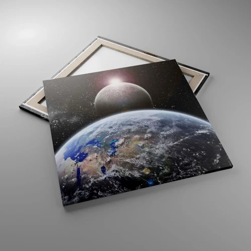 Lærredstryk - Billede på lærred - Kosmisk landskab - solopgang - 70x70 cm