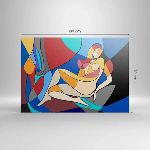 Lærredstryk - Billede på lærred - Kubistisk nøgen - 100x70 cm