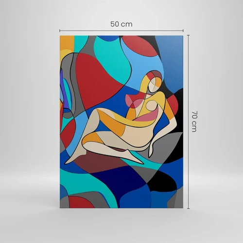 Lærredstryk - Billede på lærred - Kubistisk nøgen - 50x70 cm