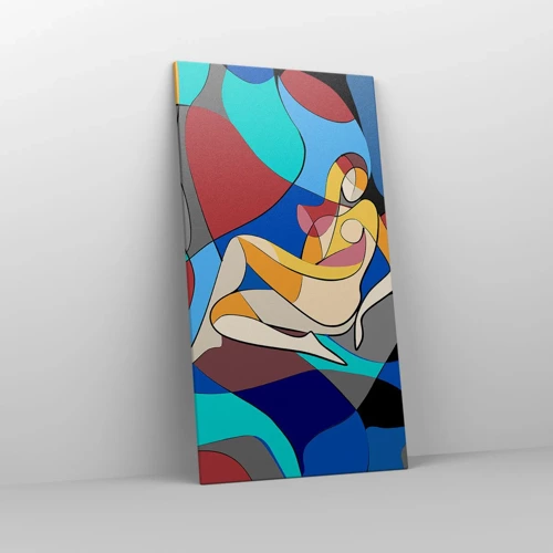 Lærredstryk - Billede på lærred - Kubistisk nøgen - 65x120 cm