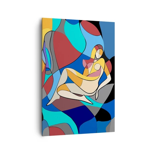 Lærredstryk - Billede på lærred - Kubistisk nøgen - 70x100 cm