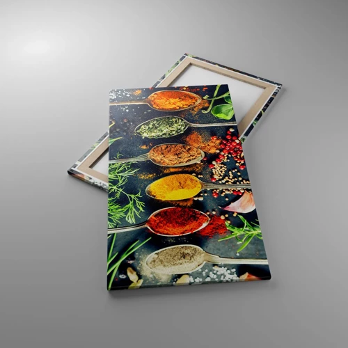 Lærredstryk - Billede på lærred - Kulinarisk magi - 55x100 cm