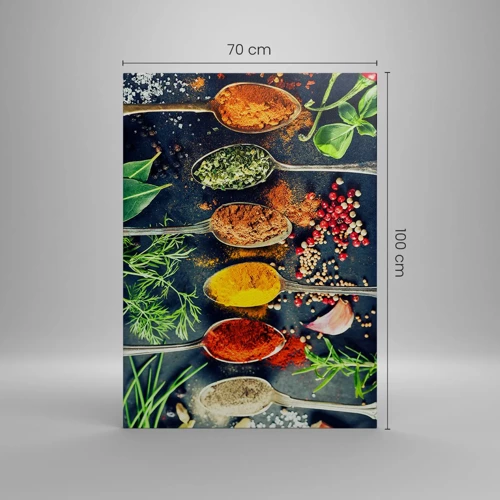 Lærredstryk - Billede på lærred - Kulinarisk magi - 70x100 cm