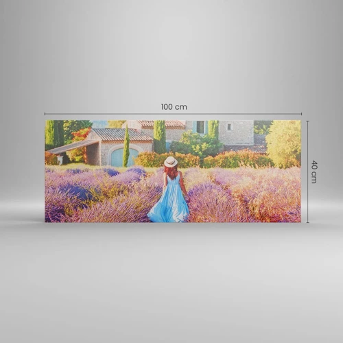 Lærredstryk - Billede på lærred - Lavendel pige - 100x40 cm