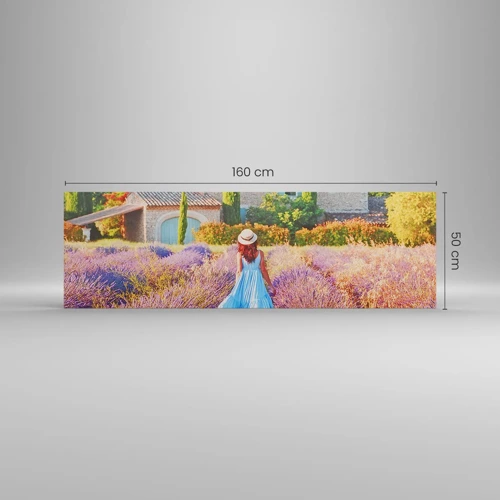 Lærredstryk - Billede på lærred - Lavendel pige - 160x50 cm