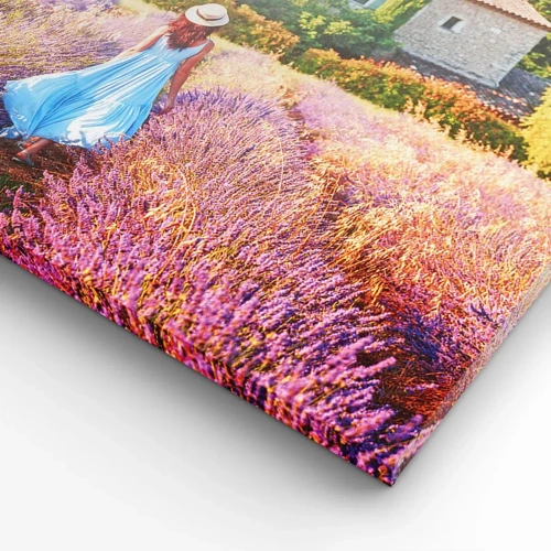 Lærredstryk - Billede på lærred - Lavendel pige - 70x70 cm