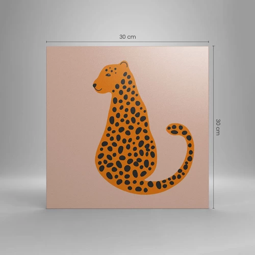 Lærredstryk - Billede på lærred - Leopardprint er et moderigtigt mønster - 30x30 cm