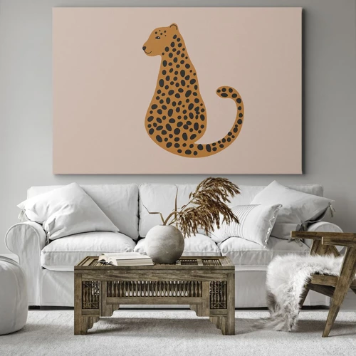 Lærredstryk - Billede på lærred - Leopardprint er et moderigtigt mønster - 70x50 cm