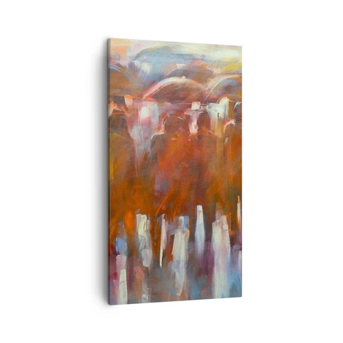 Lærredstryk - Billede på lærred - Lige i regn og tåge - 45x80 cm