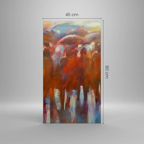 Lærredstryk - Billede på lærred - Lige i regn og tåge - 45x80 cm