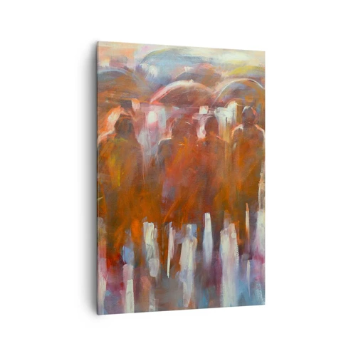 Lærredstryk - Billede på lærred - Lige i regn og tåge - 70x100 cm