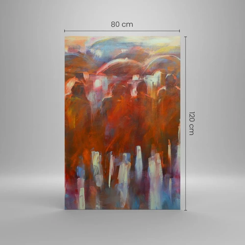 Lærredstryk - Billede på lærred - Lige i regn og tåge - 80x120 cm