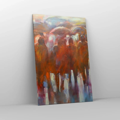 Lærredstryk - Billede på lærred - Lige i regn og tåge - 80x120 cm