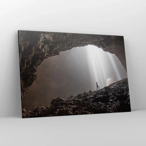 Lærredstryk - Billede på lærred - Lysende grotte - 100x70 cm