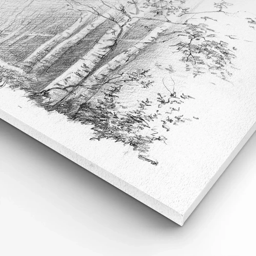 Lærredstryk - Billede på lærred - Lyset fra birkeskoven - 100x70 cm