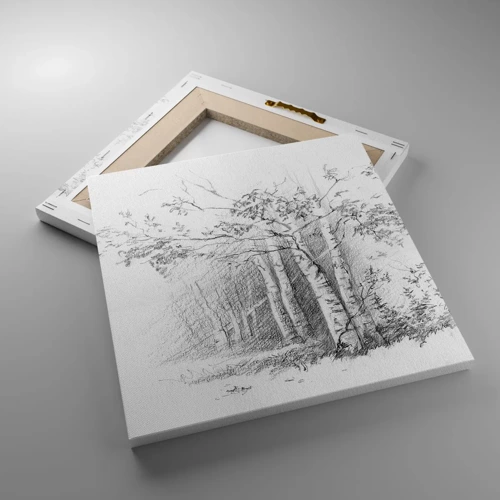 Lærredstryk - Billede på lærred - Lyset fra birkeskoven - 30x30 cm