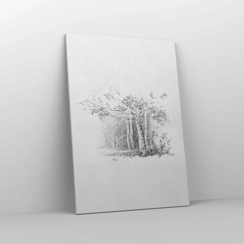 Lærredstryk - Billede på lærred - Lyset fra birkeskoven - 70x100 cm