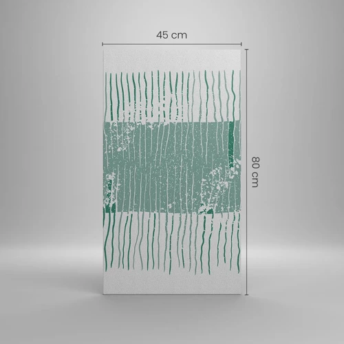 Lærredstryk - Billede på lærred - Marin abstraktion - 45x80 cm