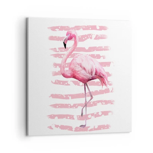 Lærredstryk - Billede på lærred - Med værdighed, om end i pink - 50x50 cm