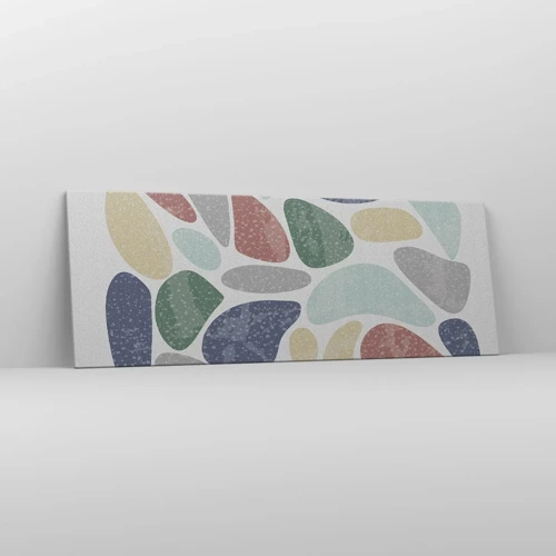 Lærredstryk - Billede på lærred - Mosaik af pulveriserede farver - 140x50 cm