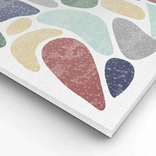 Lærredstryk - Billede på lærred - Mosaik af pulveriserede farver - 140x50 cm