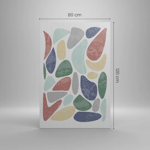 Lærredstryk - Billede på lærred - Mosaik af pulveriserede farver - 80x120 cm