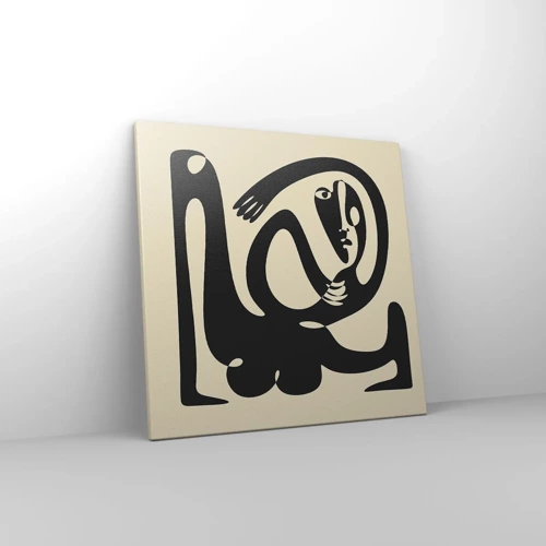 Lærredstryk - Billede på lærred - Næsten Picasso - 50x50 cm