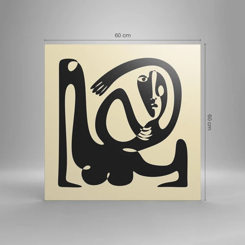 Lærredstryk - Billede på lærred - Næsten Picasso - 60x60 cm