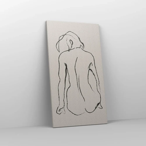 Lærredstryk - Billede på lærred - Nøgen pige - 45x80 cm