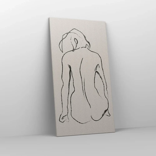 Lærredstryk - Billede på lærred - Nøgen pige - 65x120 cm