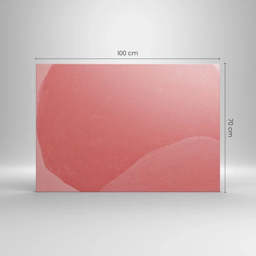 Lærredstryk - Billede på lærred - Organisk komposition i pink - 100x70 cm
